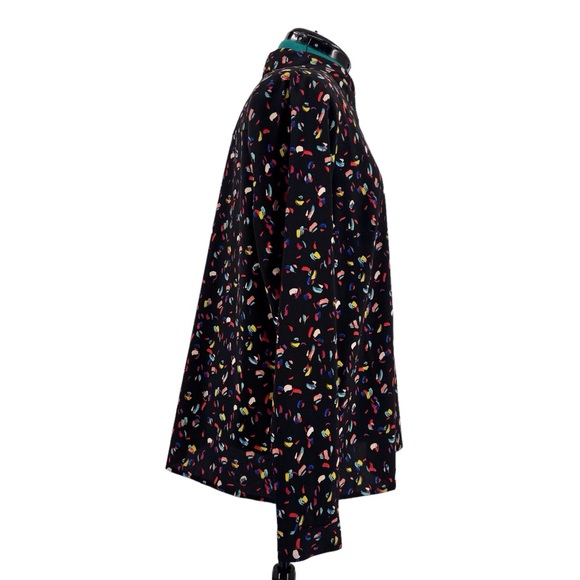 Cabi Ferris Blouse # 3423, Vivid Coloured Brushstroke Print Button Down, Large - Picture 10 of 16